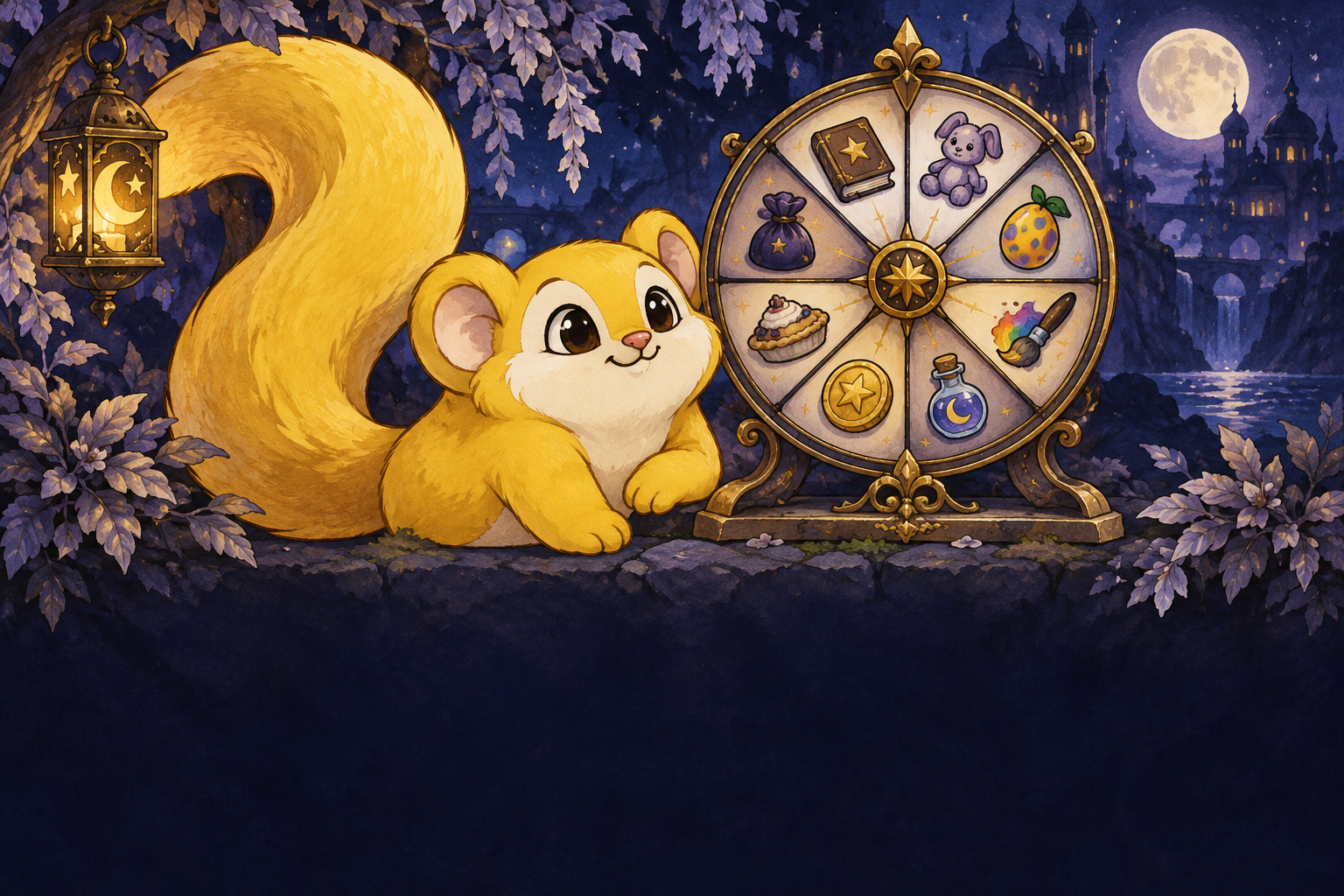 A Meerca beside the Orchard’s wishing wheel